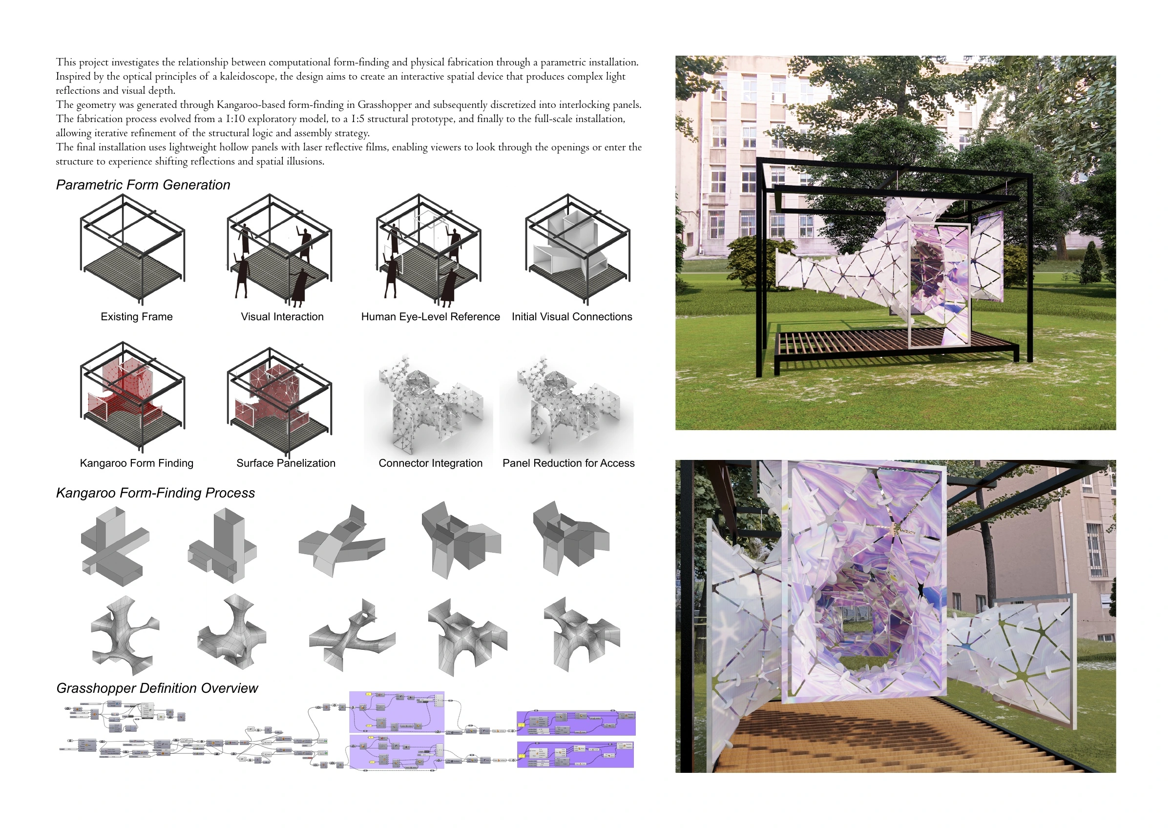 Form-finding, panelisation and prototype development
